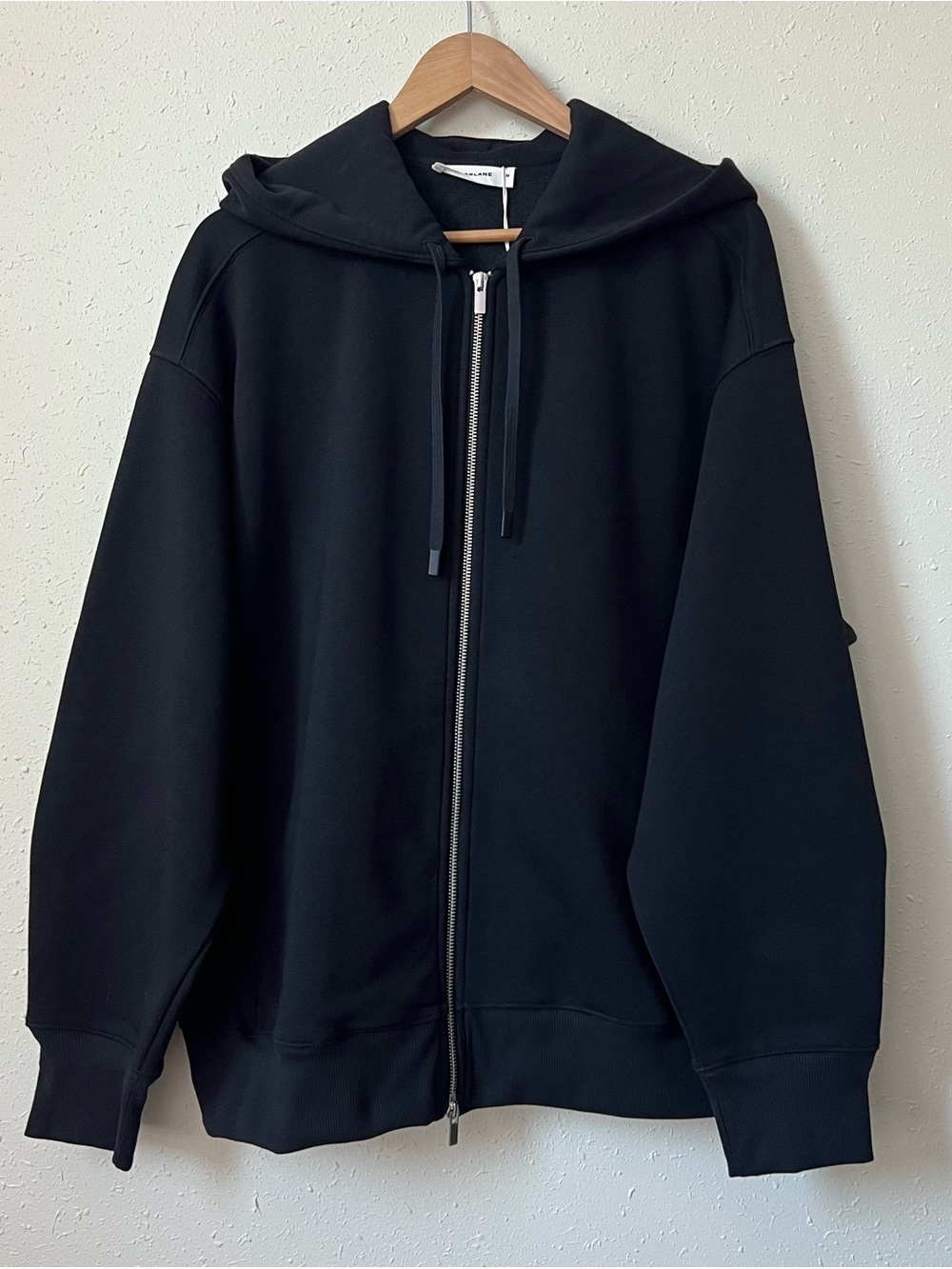 New Everlane LUXE FLEECE FULL-ZIP HOODIE Black Size M - Picture 3 of 10